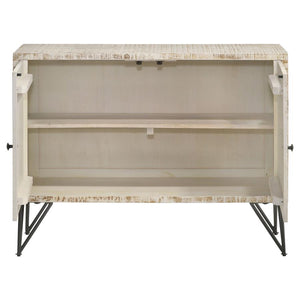 Eileen 2-door Wood Storage Accent Cabinet - White Washed