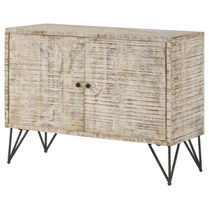 Eileen 2-door Wood Storage Accent Cabinet - White Washed