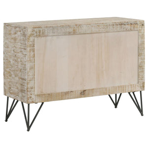 Eileen 2-door Wood Storage Accent Cabinet - White Washed