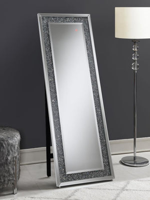 Carisi 22 x 61 Inch Crystal Acrylic Standing Mirror - Silver