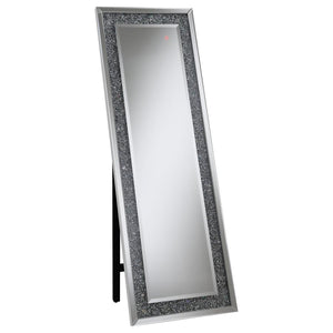 Carisi 22 x 61 Inch Crystal Acrylic Standing Mirror - Silver