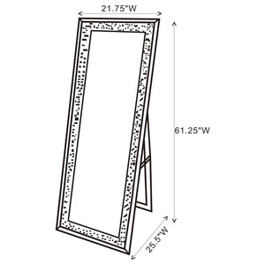 Carisi 22 x 61 Inch Crystal Acrylic Standing Mirror - Silver