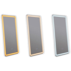 Glendora 32 x 71 Inch LED Standing Mirror BT Speakers - White