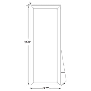 Soline 22 x 61 Inch Framed Standing Floor Mirror - Silver