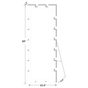 Tavin 24 x 65 Inch Geometric Frame Standing Mirror - Silver