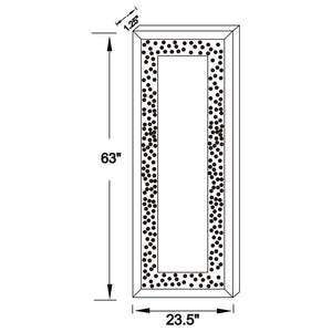 Valerie 24 x 63 Inch Acrylic Crystal Floor Mirror - Silver