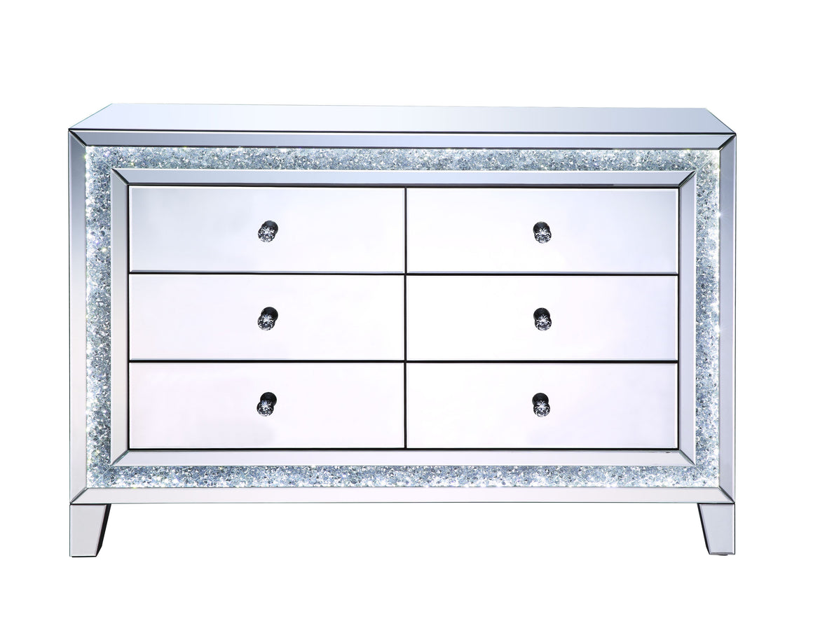 Noralie Accent Table - Mirrored & Faux Diamonds