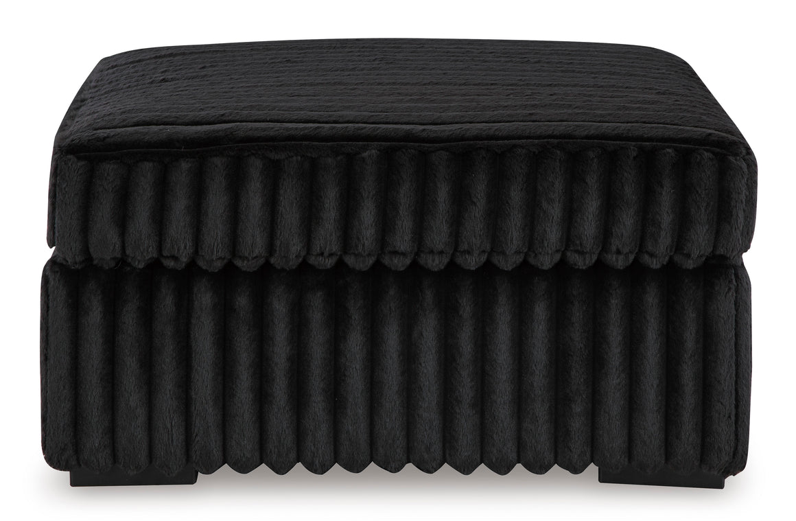 Midnight-Madness Oversized Accent Ottoman - Onyx