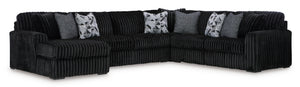 Midnight-Madness 4-Piece Sectional with Left Facing Chaise - Onyx