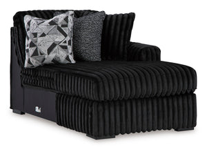 Midnight-Madness 4-Piece Sectional with Right Facing Chaise - Onyx