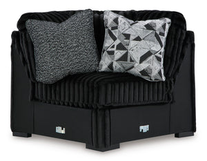 Midnight-Madness 4-Piece Sectional with Right Facing Chaise - Onyx