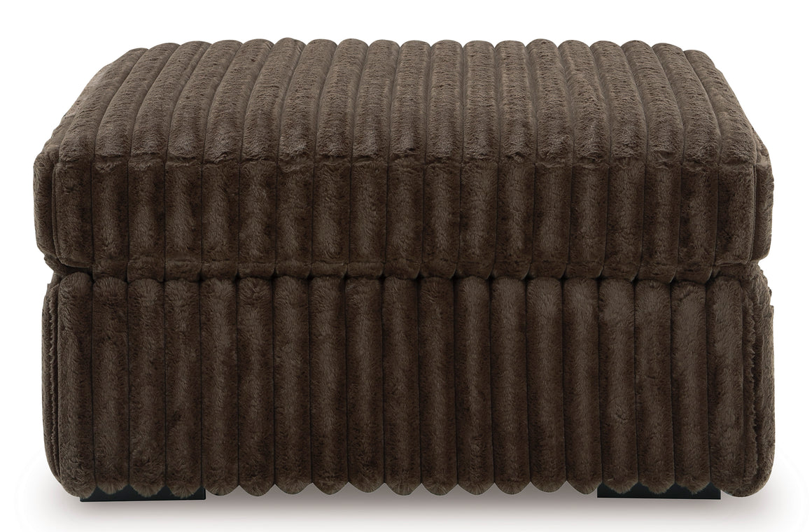 Midnight-Madness Oversized Accent Ottoman - Choclate