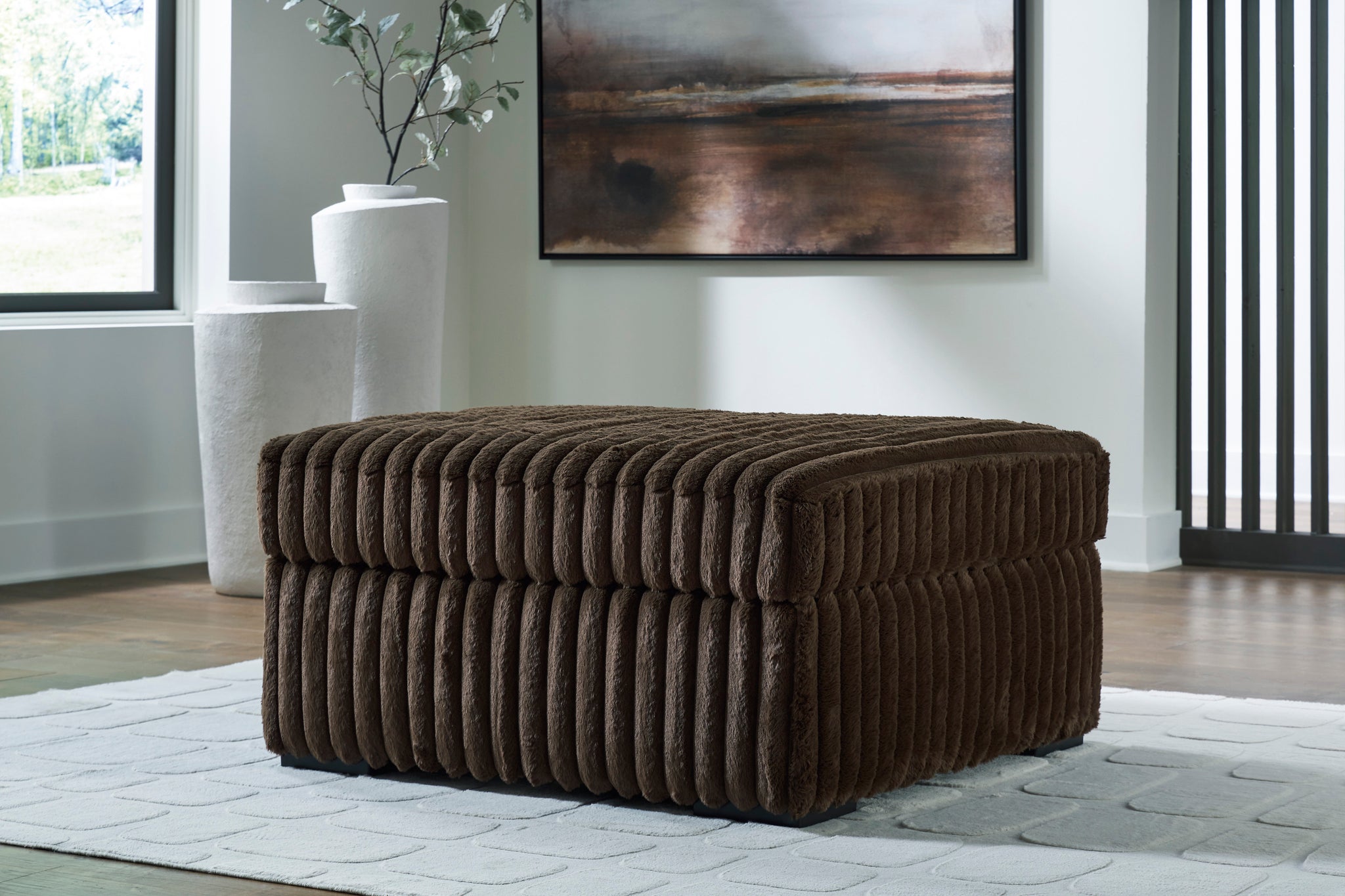 Midnight-Madness Oversized Accent Ottoman - Choclate