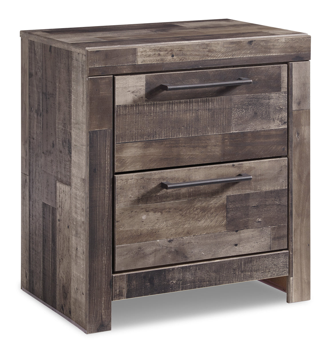 Derekson Two Drawer Nightstand - Multi Gray