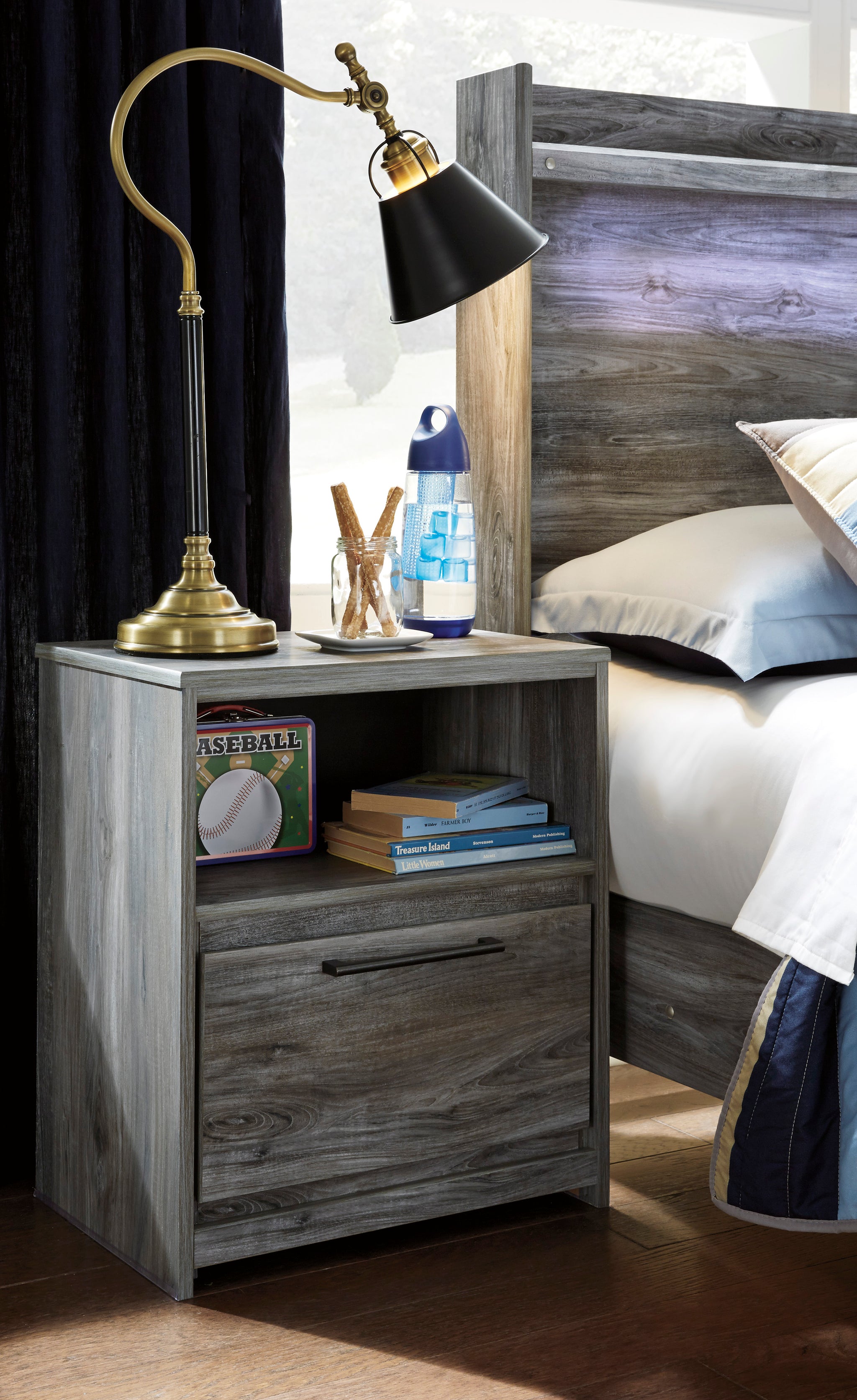 Baystorm One Drawer Nightstand - Gray