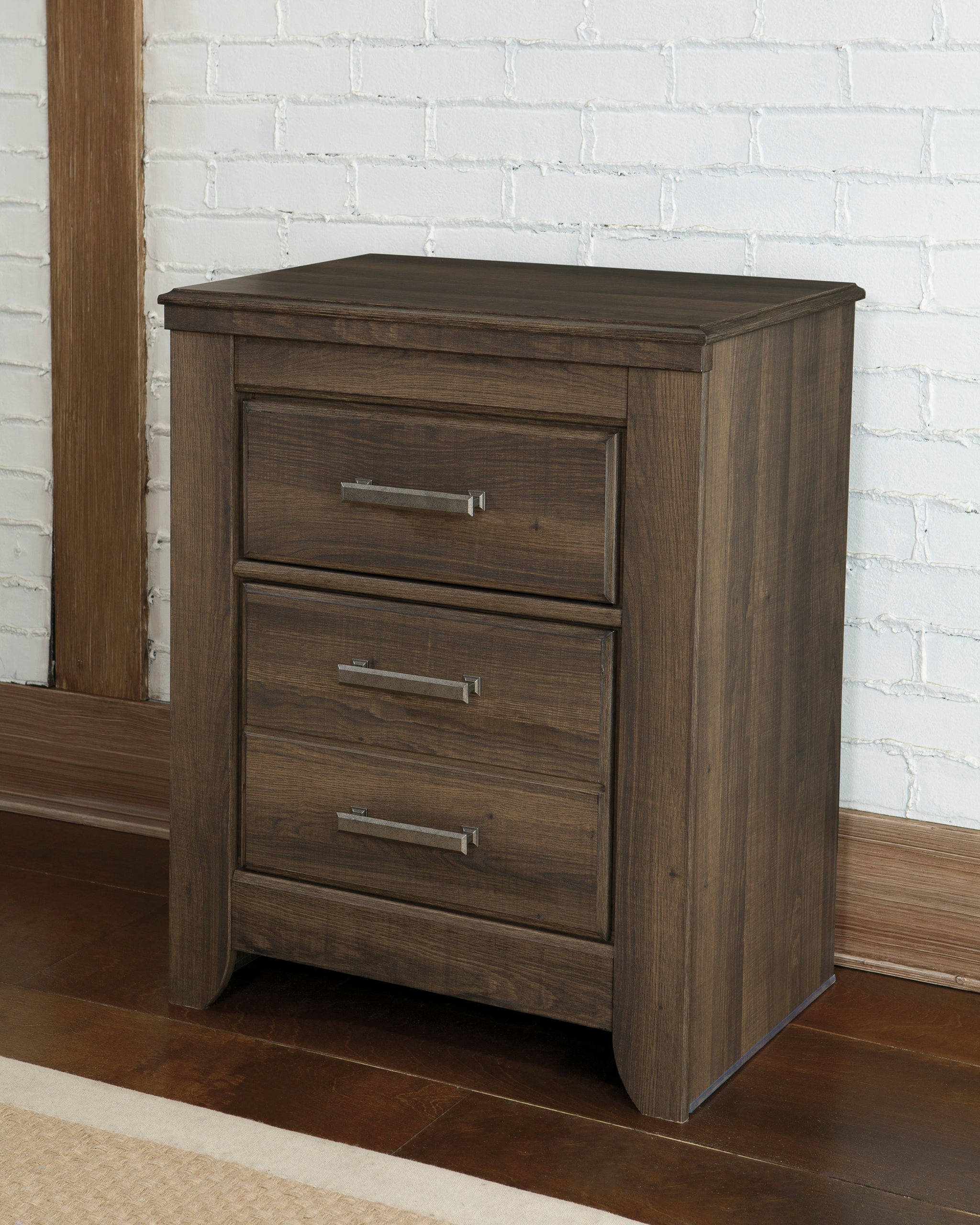 Juararo Two Drawer Nightstand - Dark Brown