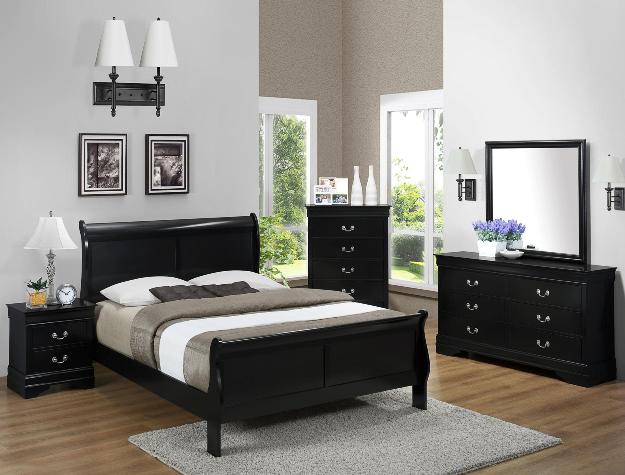 Louis Philip Bedroom Set - Black Louis Philip Bedroom Set - Black