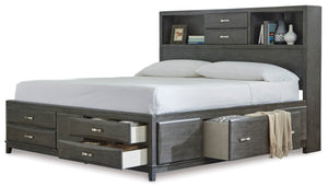 Caitbrook King Storage Bed with 8 Drawers - Gray
