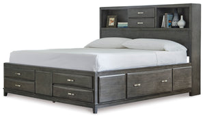 Caitbrook King Storage Bed with 8 Drawers - Gray