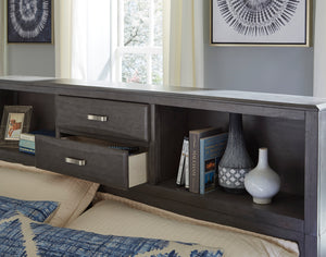 Caitbrook King Storage Bed with 8 Drawers - Gray