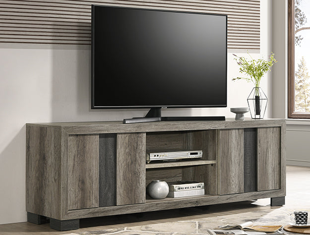 Rangley TV Stand-Grey/Brown by Crown Mark