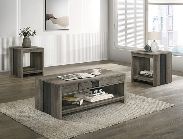 Rangley 3-Piece Coffee Table Set-Grey/Brown by Crown Mark