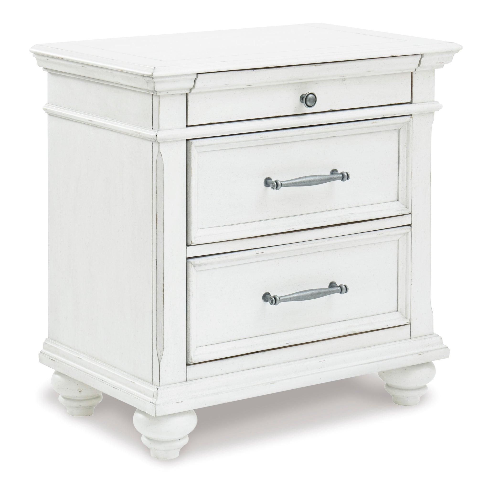 Kanwyn Three Drawer Night Stand - Whitewash