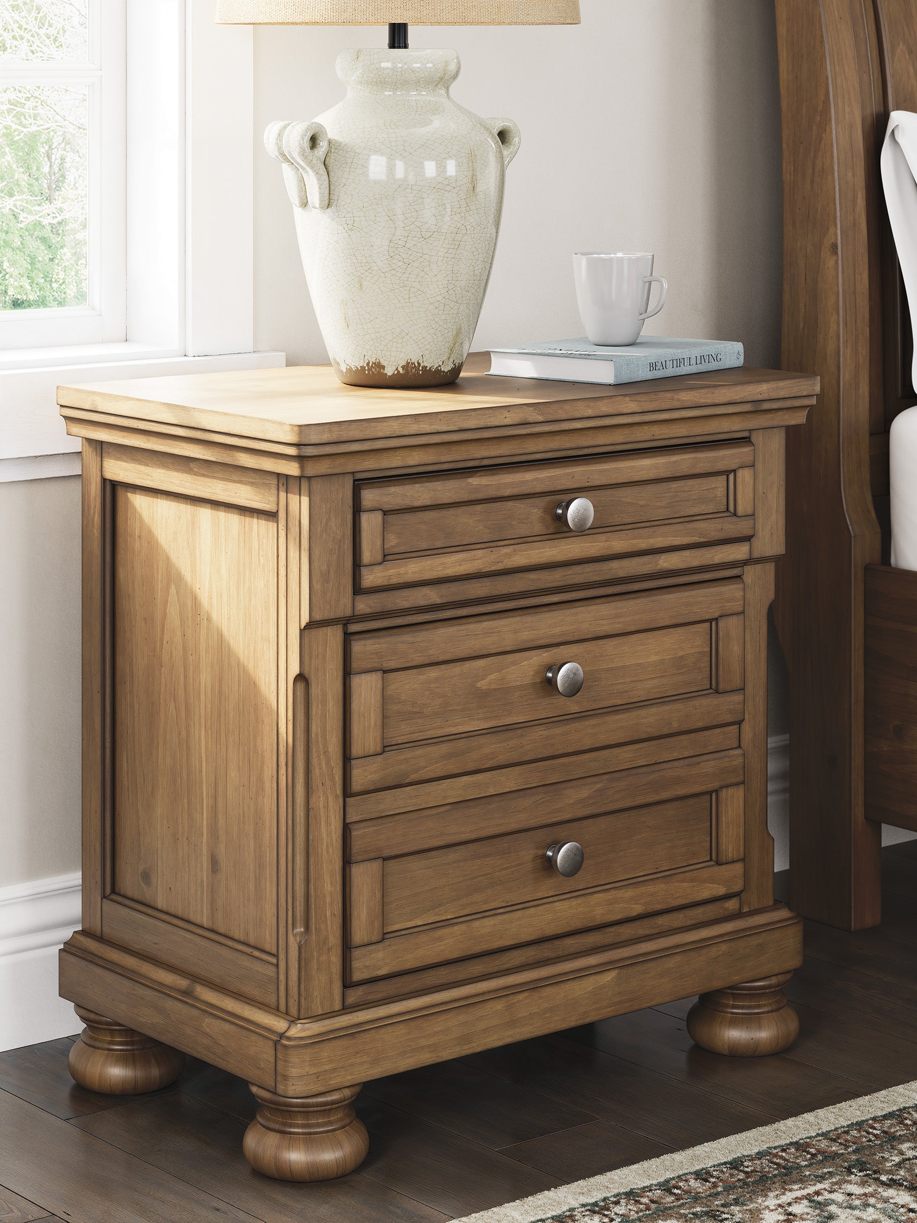 Feddinger Two Drawer Nightstand - Medium Brown