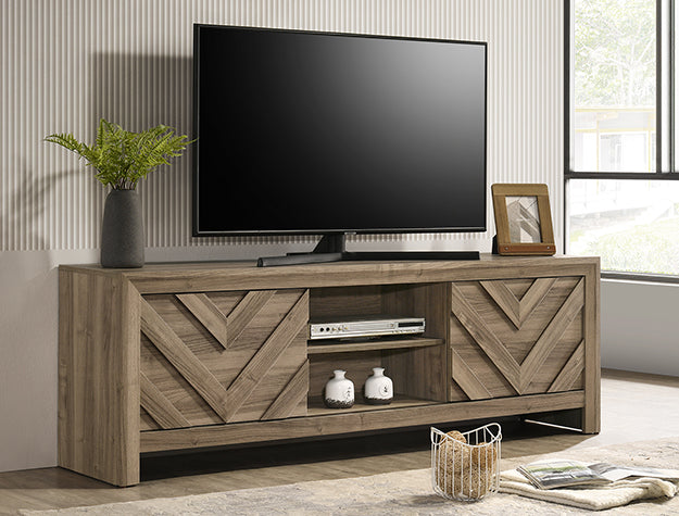 Valor TV Stand-Light Brown by Crown Mark