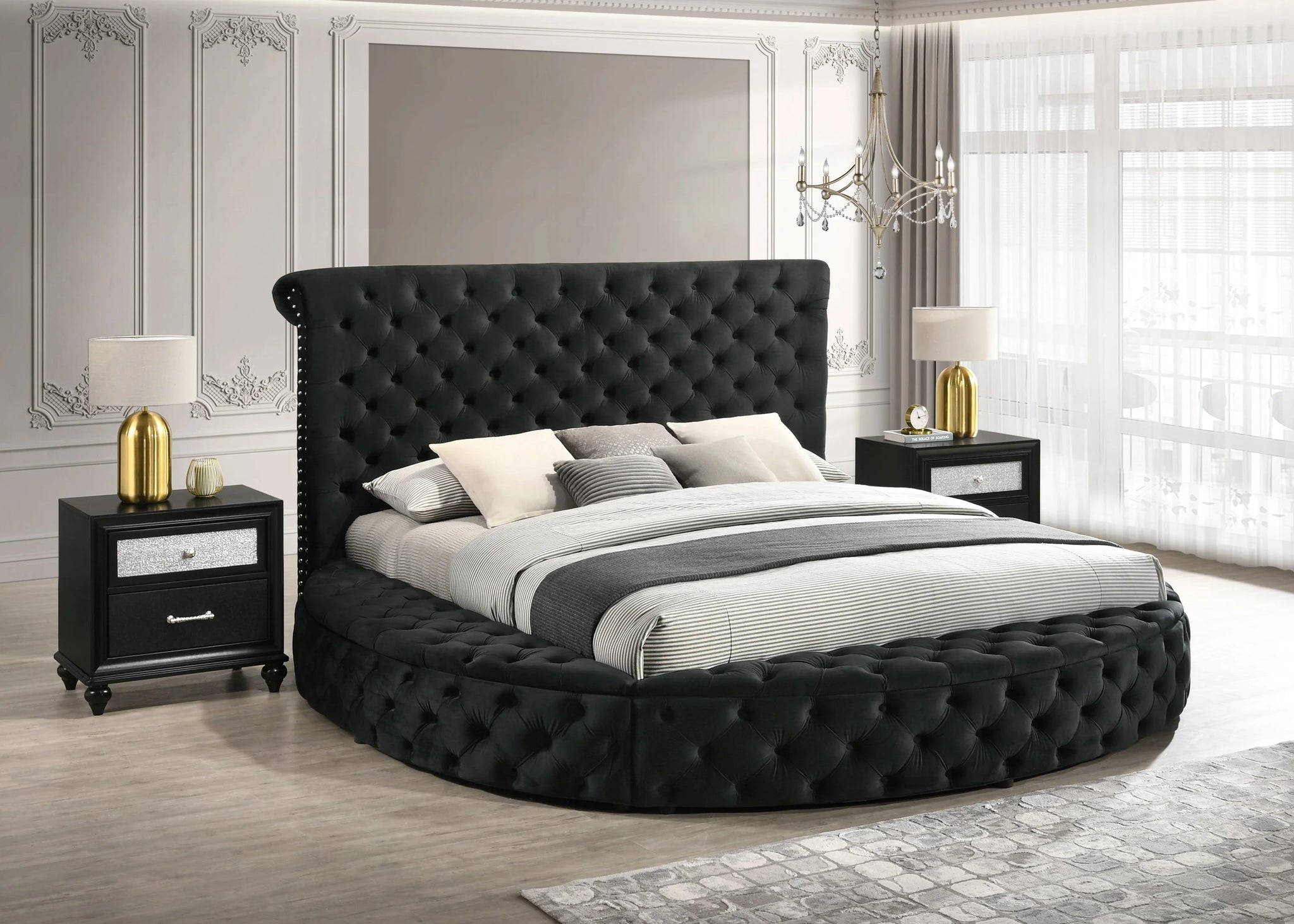 Brigitte Bed Frame - Black Velvet