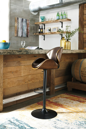 Bellatier Adjustable Height Bar Stool - Brown