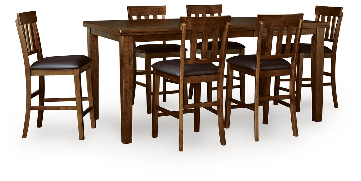 Ralene 7-Piece Counter Height Dining Set - Medium Brown