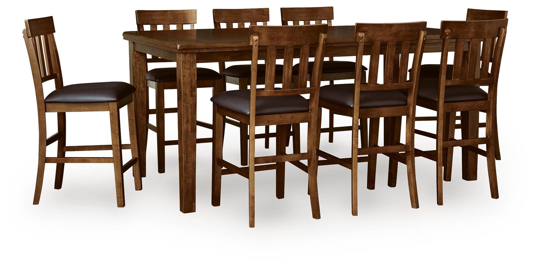 Ralene 9-Piece Counter Height Dining Set - Medium Brown