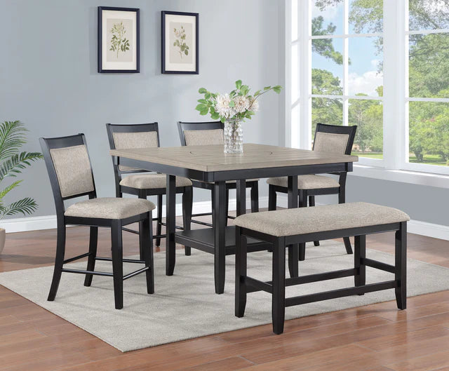 Fulton Counter Height Dining Set - Charcoal/Light Gray