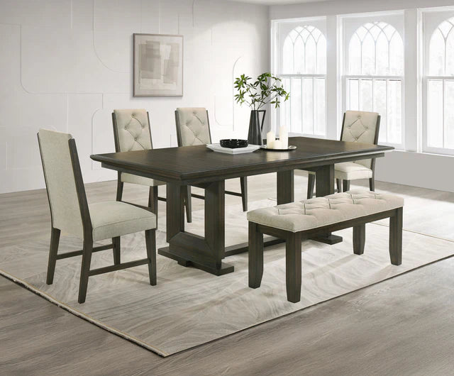 Herbert Extendable Dining Set - Espresso/Beige