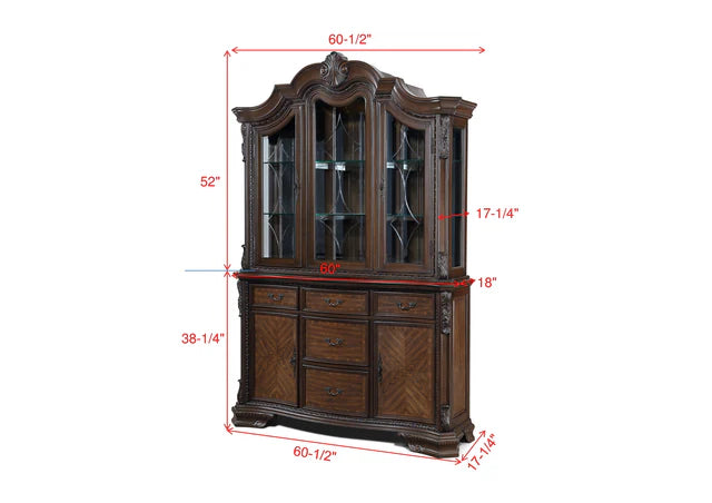Kiera China Cabinet - Coffee Brown