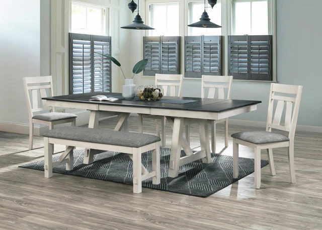 Maribelle Extendable Dining Set - Chalk/Gray