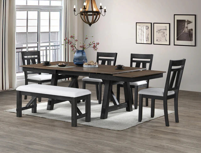 Maribelle Extendable Dining Set - Wheat/Charcoal