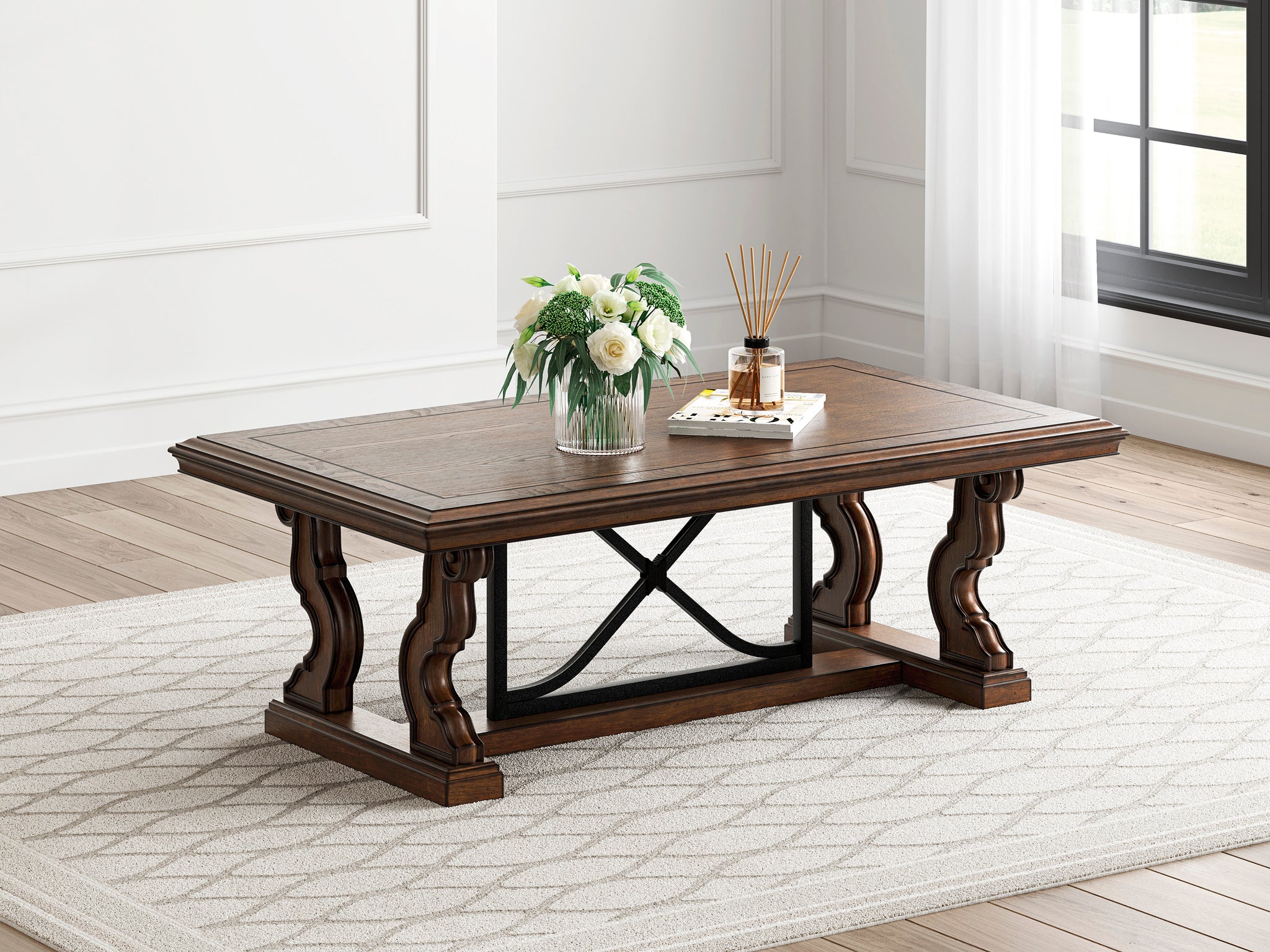 Maylee Rectangular Cocktail Table - Dark Brown