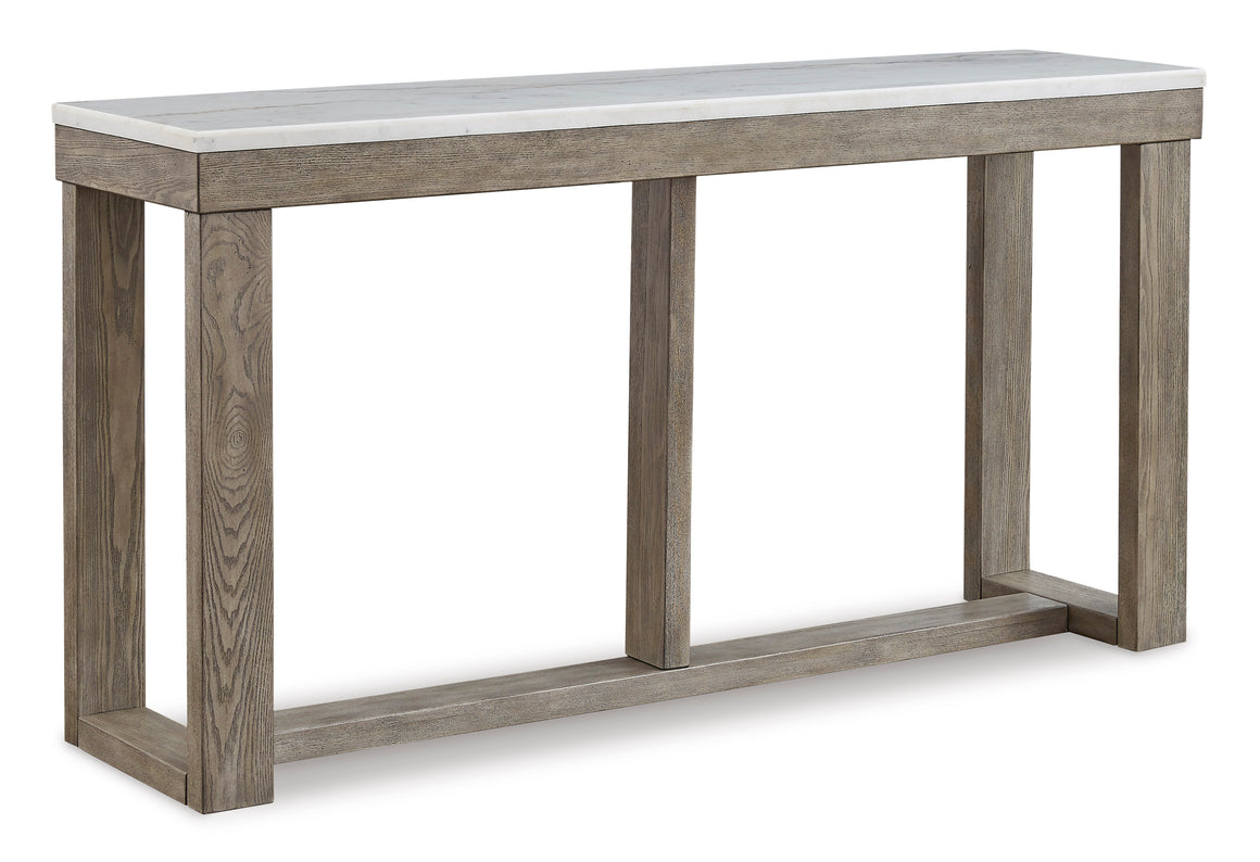 Loyaska Sofa Table - Brown/Ivory