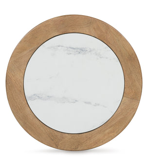 Camdill Round End Table - Light Brown/White