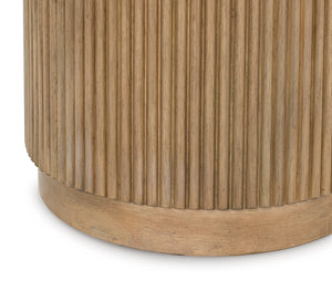 Camdill Round End Table - Light Brown/White