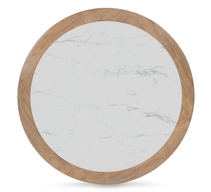 Camdill Round Cocktail Table - Light Brown/White
