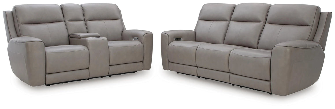 5Z-Relaxation Dual Power Leather Reclining Sofa & Loveseat