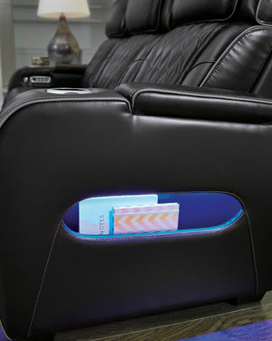 Boyington Dual Power Leather Reclining Sofa - Black