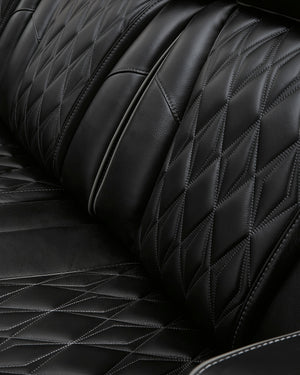 Boyington Dual Power Leather Reclining Loveseat with Console - Black