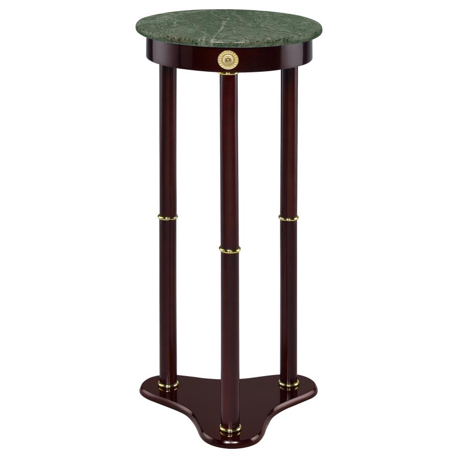 Edie Round Marble Top Plant Stand Merlot