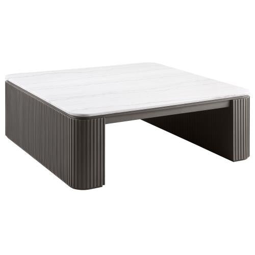 Lior Square Marble Top Coffee Table Charcoal