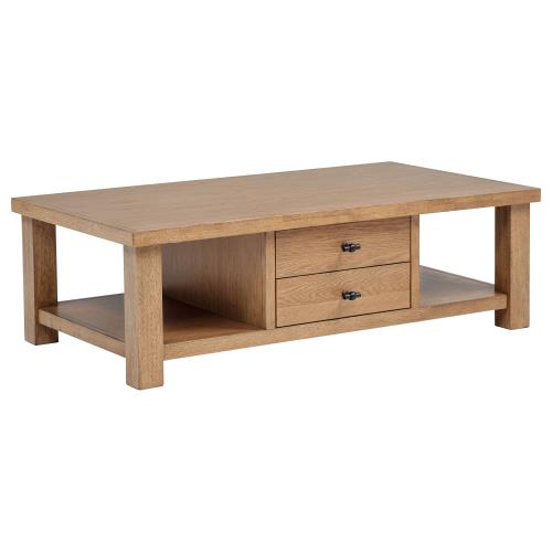 Beasley 4-Drawer Wood Coffee Table Golden Oak