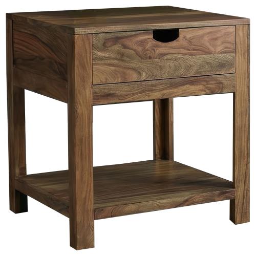 Esther 1-drawer Solid Wood Side End Table Natural Sheesham